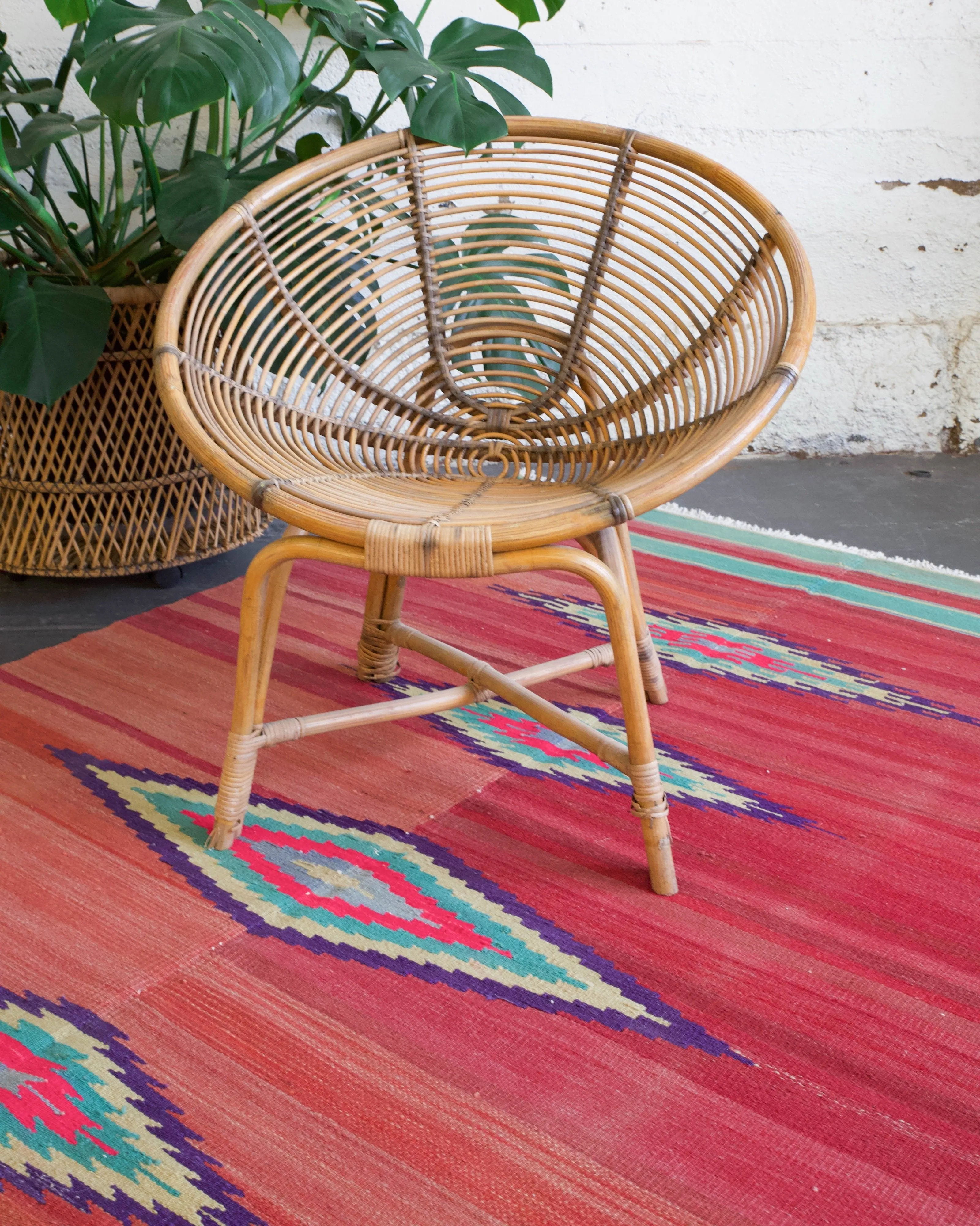 Vintage Turkish Aegean Kilim Rug 4'9"x8'3"