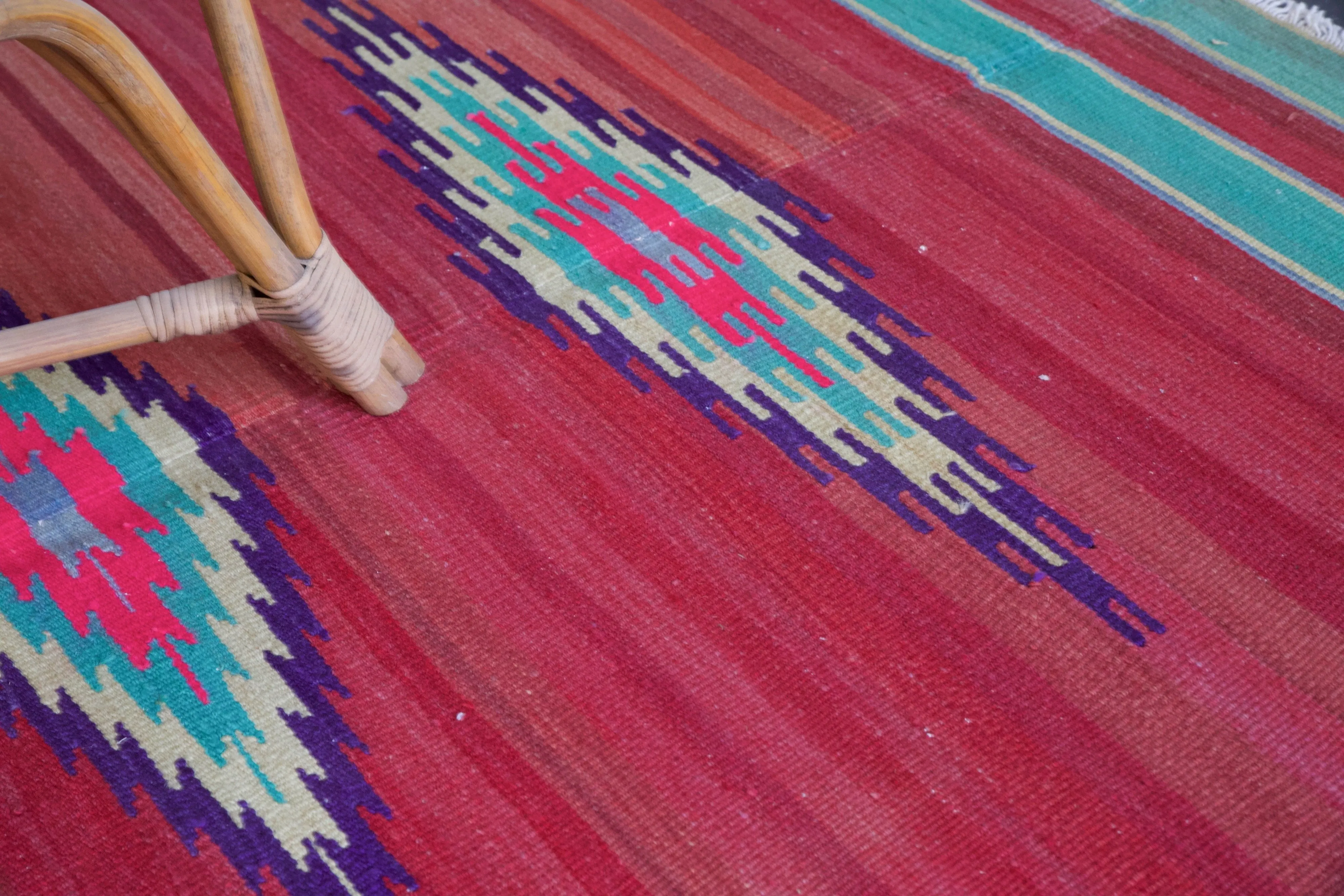 Vintage Turkish Aegean Kilim Rug 4'9"x8'3"