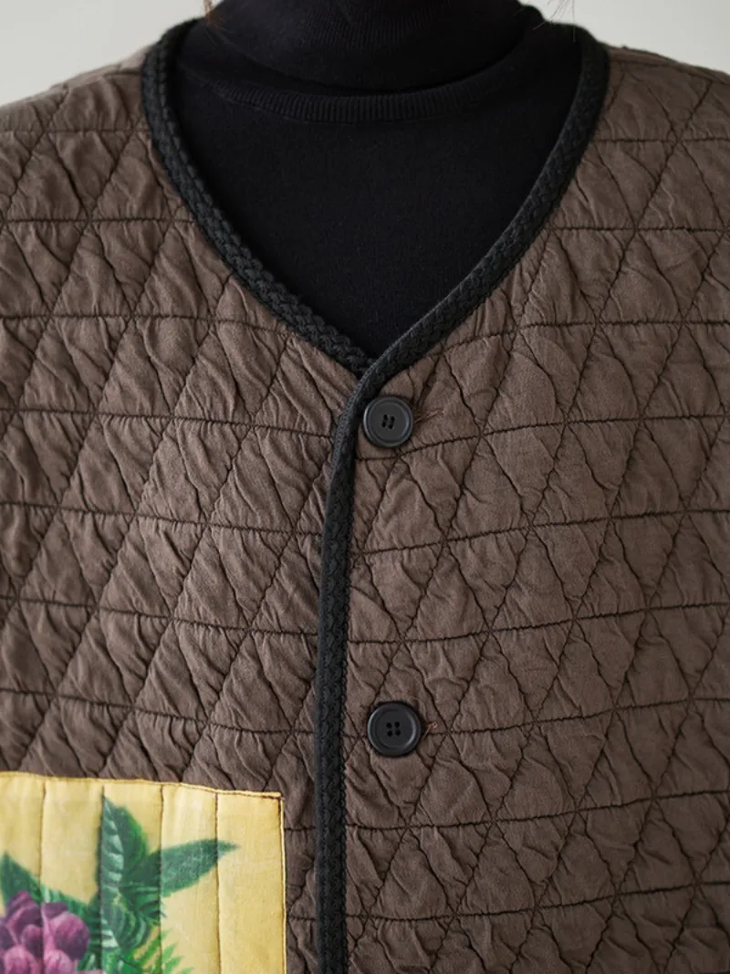 Women’s Relaxed Fit Modern Patch Sleeveless Coat