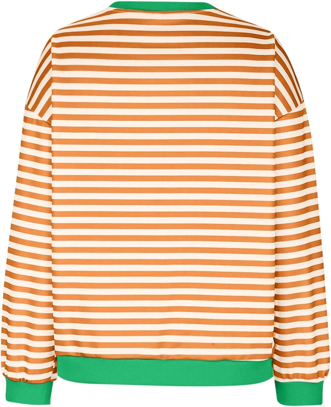 Womens Sweatshirt Casual Striped Color Block Crewneck Pullover Tops Fleece Soft Cofmy Clothes 2024 Fshion Fall Tops