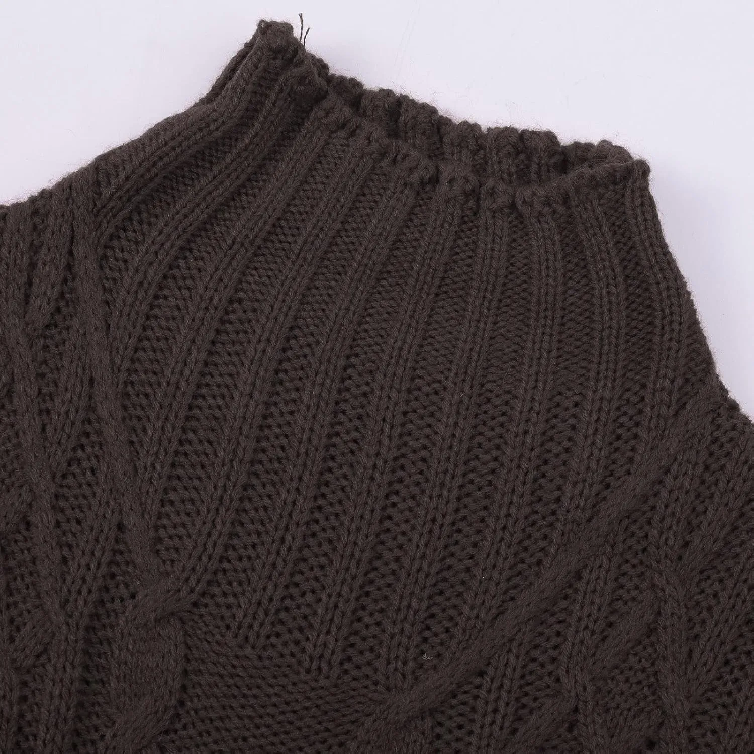 Womens Turtleneck Long Sleeve Shirts Winter New Thickened Korean Women's Solid Color Pullover Loose Knitted Long