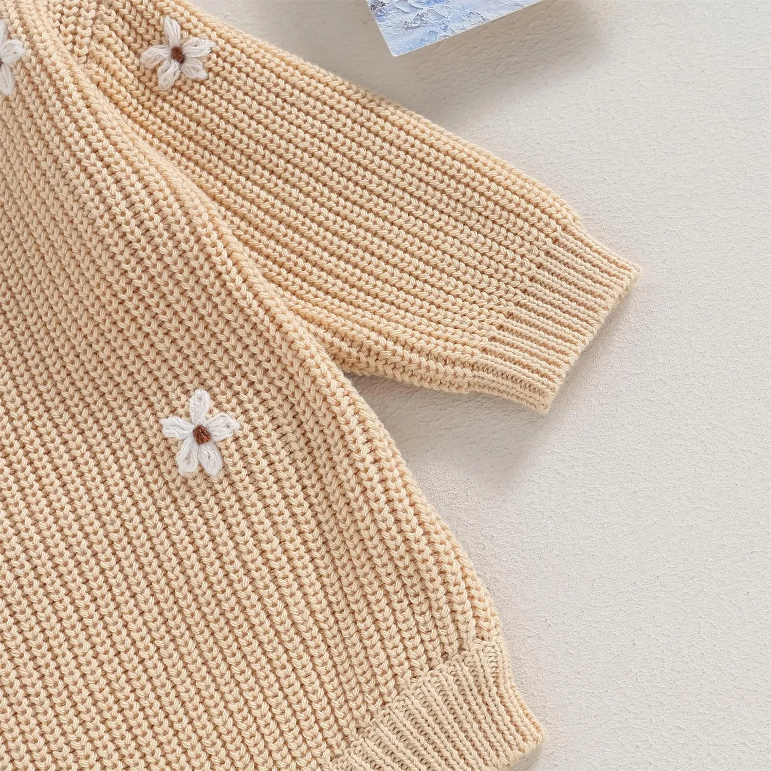 woshilaocai Baby Boy Girl Sweater Oversized Long Sleeve Romper Warm Crewneck Bodysuit Knitted Winter Clothes
