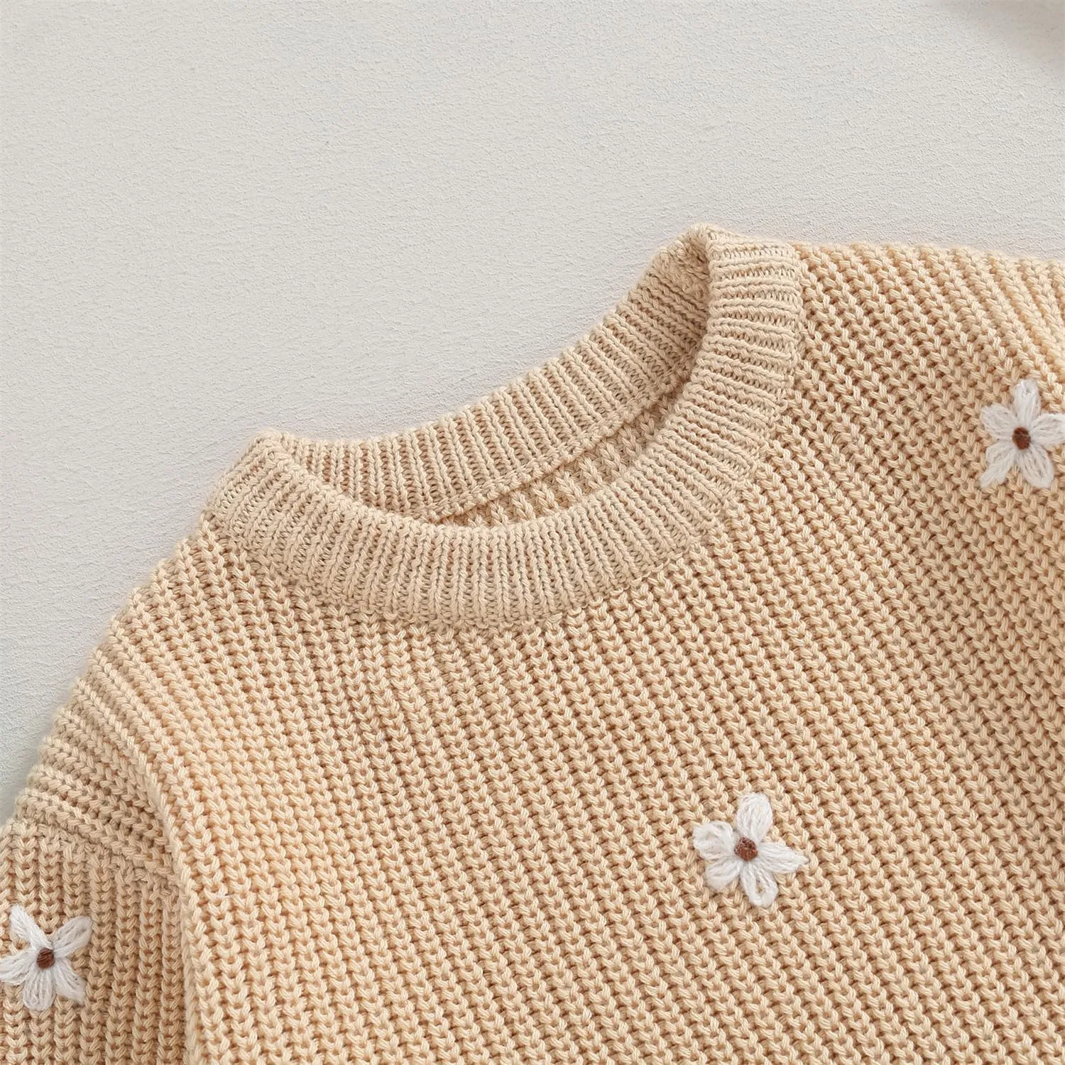 woshilaocai Baby Boy Girl Sweater Oversized Long Sleeve Romper Warm Crewneck Bodysuit Knitted Winter Clothes